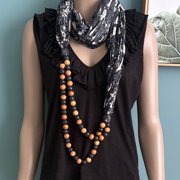 UNIQUE INFINITY SCARF w BEADS - Picture 1 of 3